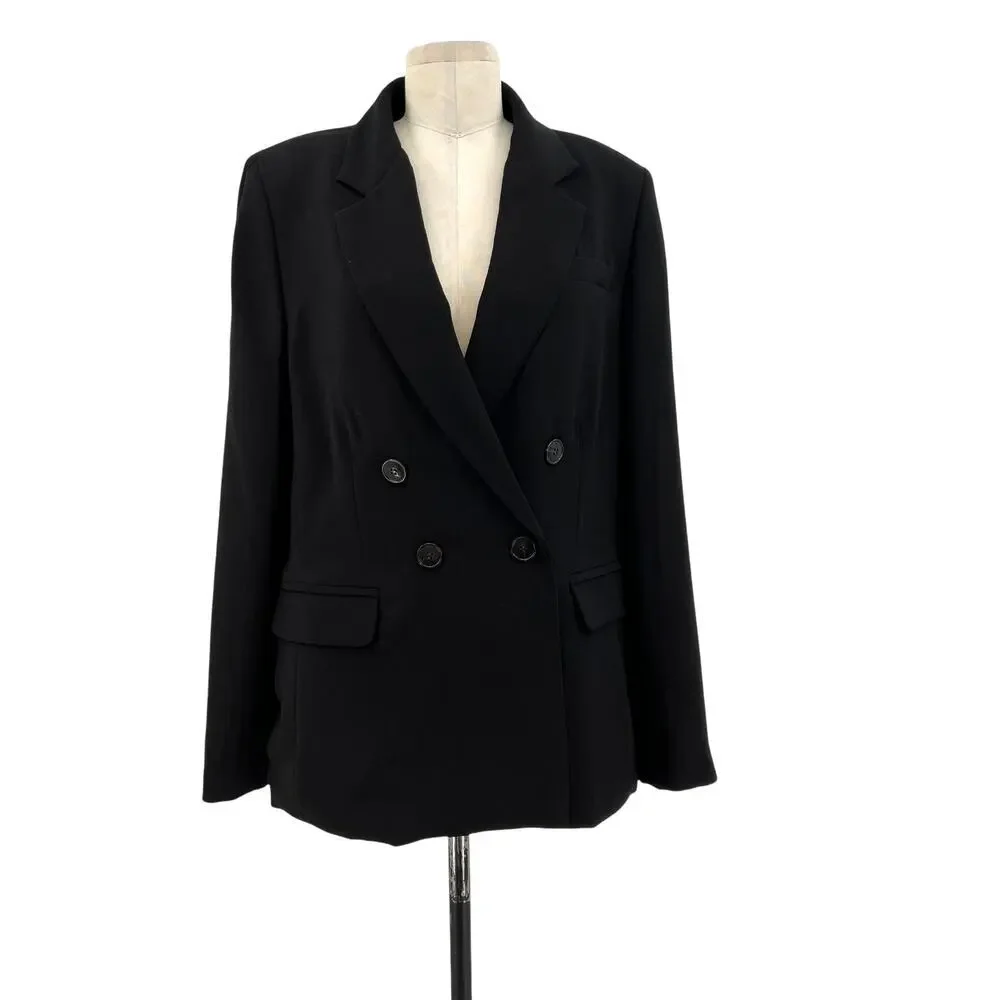Madewell The Rosedale Blazer in‎ Crepe in Black Size 12